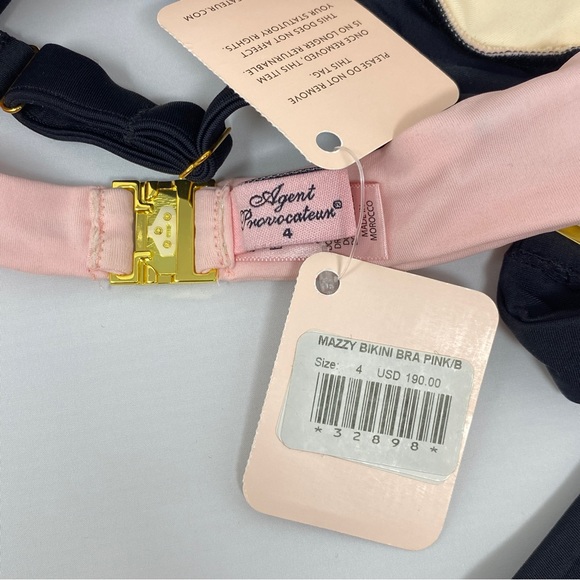 Agent Provocateur Mazzy Pink Black Bikini Set 4/3 NWT *SALE* - Picture 13 of 15